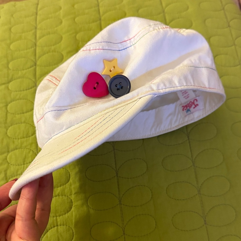Justice White Kids Cap with Colorful Buttons